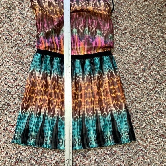 BCBGMaxAzria Taja Pleated Multicolored Batik Print Strapless Mini Dress Size S - Picture 12 of 12